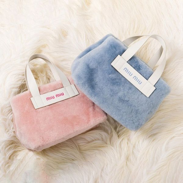 【超可愛】ミュウミュウ シープスキン バッグ コピー★ふわふわキュート5BA085